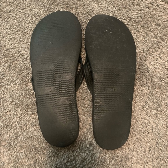 Black Rainbow Leather Sandals - Picture 3 of 5